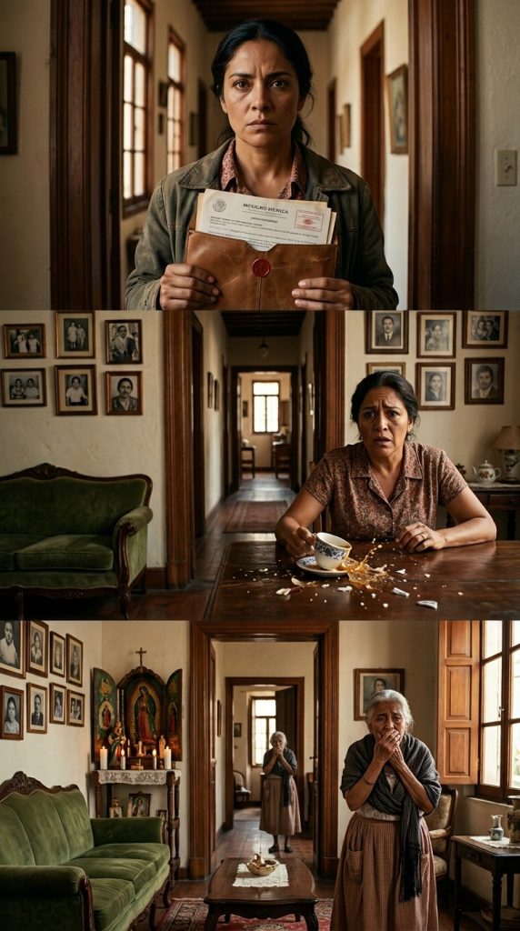 Mi madre estaba de pie al fondo del pasillo, apoyada en un bastón de madera que no recordaba. Durante años la imaginé enorme, invencible, con esa voz capaz de convertir una mentira en ley familiar. Pero ahora la mujer que me miraba desde la sombra parecía más pequeña que sus culpas. 1 tai xuong 2026 07 26T054728.942